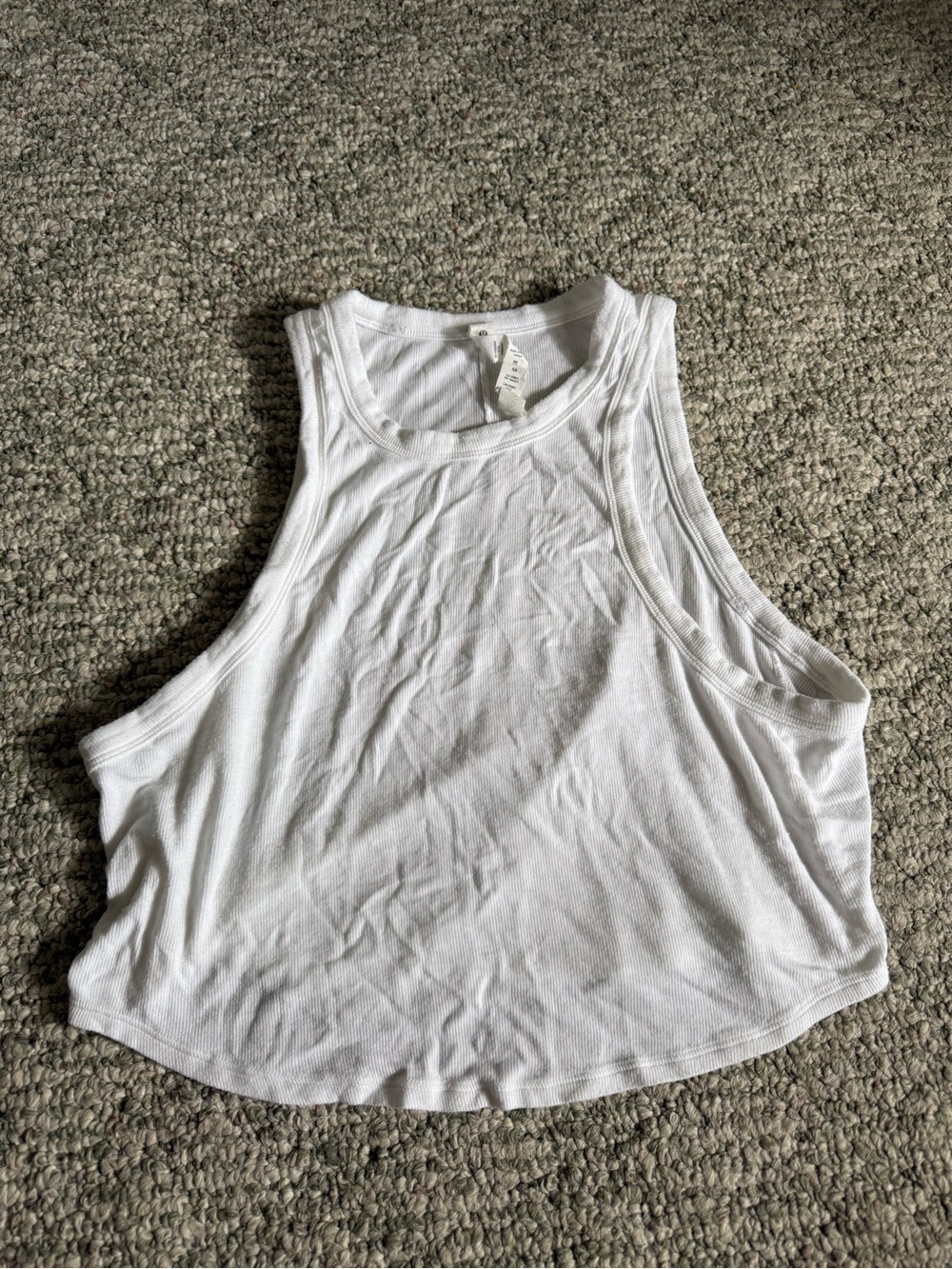 lululemon athletica White Cropped Tank Top